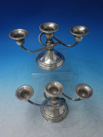 Gadroon by Crown Silver Co. Sterling Silver Candelabra Pair c.1920 3-light #6201