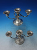 Gadroon by Crown Silver Co. Sterling Silver Candelabra Pair c.1920 3-light #6201