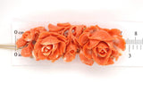 14k Yellow Gold XL Carved Genuine Natural Coral Pin Pendant Flowers (#J6178)