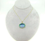 Jim Kaufmann 22 Carat Genuine Natural Opal Intarsia Pendant 14k Gold (#J5031)