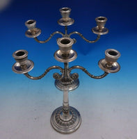 German .800 Silver Candelabra Pair 3-Light Greek Key Motif 13 1/2" (#4069)