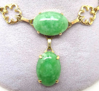 14k Gold Jade Necklace (#J3492)