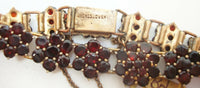 Genuine Natural Bohemian Garnet Bracelet with Safety Chain (#C2500)