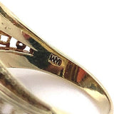 14k Yellow Gold Filigree Genuine Natural Garnet Cabochon Ring Jewelry (#J5759)