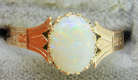 10k Rose Gold 1ct Genuine Natural Opal Ring (#J4133)
