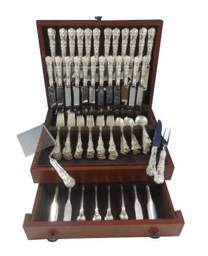 English King by Tiffany & Co. Sterling Silver Dinner Size Flatware Set 110 Pcs