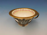 Tiffany & Co. Sterling Silver Bouillon Cup w/Cherubs/Liner w/Gold Border/Flowers