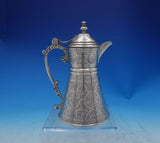 Eyptian .900 Silver Coffee Pot Individual Hand Chased Design 5 3/4" Tall (#3951)