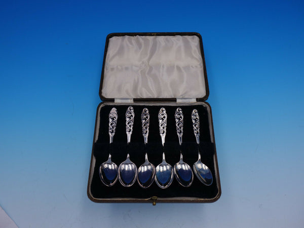 Tele by Mylius Sterling Silver Coffee Spoon Set of 6 in Fitted Box 3 3/4"