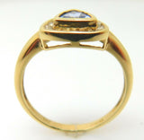 14K Gold Trillion Genuine Natural Tanzanite Ring with Diamonds (#J947)