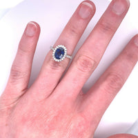 Platinum 1.97 Carat Genuine Natural Sapphire and Diamond Ring (#J5161)