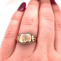 10k Yellow Gold Signet Ring with Initial "J" Jewelry (#J5685)