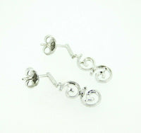 14k White Gold Genuine Natural Diamond Swirl Earrings .25ct (#J726)