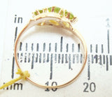 Victorian 10k Gold Ring with Three Oval Genuine Natural Peridots (#J2546)