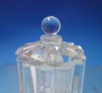 HA English Victorian Cut Crystal Salt Cellar Sterling Silver Salt Spoon (#5547)