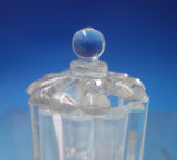 HA English Victorian Cut Crystal Salt Cellar Sterling Silver Salt Spoon (#5547)