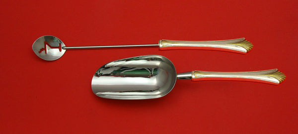 Regency Shell Gold by Lunt Sterling Silver Bar Set 2pc HHWS  Custom Made