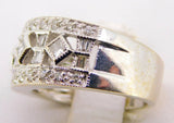 14k White Gold .75ct Genuine Natural Diamond Wide Band (#J3951)