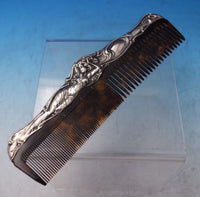Webster Art Nouveau Sterling Silver and Tortoise Shell Comb with Woman (#7248)