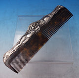Webster Art Nouveau Sterling Silver and Tortoise Shell Comb with Woman (#7248)