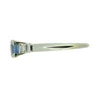 Platinum .49ct Blue Genuine Natural Sapphire and Diamond Ring (#J4580)