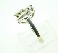 Retro 14k White Gold Genuine Natural Diamond Ring .36ct (#J1933)