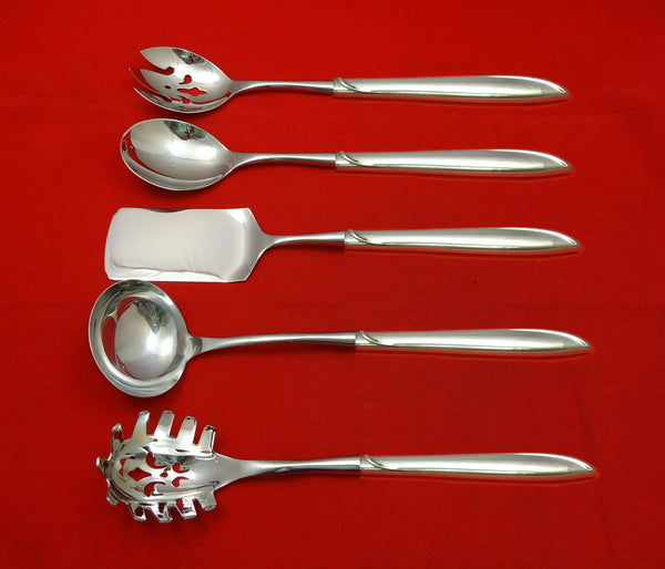 Silver Rhythm by International Sterling Silver Hostess Set 5pc HHWS  Custom Made