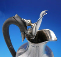 Victorian English Weighted Sterling Silver Wine Ewer with Wood Handle (#4300)