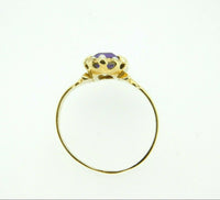 14k Yellow Gold Victorian Style Ring with Amethysts and Pearls (#J567)