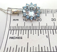 2.59ct Genuine Natural Aquamarine Cluster Pendant (#J131)