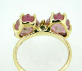 14k Yellow Gold Pink Genuine Natural Tourmaline Butterfly Ring (#J5039)