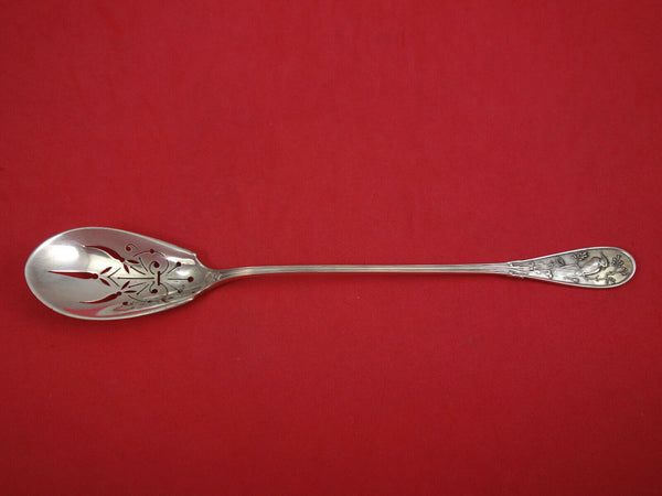 Japanese by Tiffany and Co. Sterling Silver Olive Spoon Long Pierced 8 1/4"