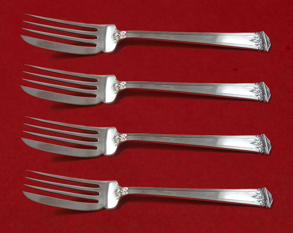 Trianon by International Sterling Silver Fish Fork Set 4pc AS Custom Made 7 1/4"