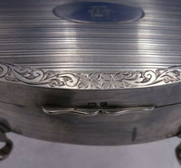 Charles S. Green English Sterling Silver Jewelry Box with Red Velvet Pad (#4061)