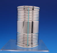 TIffany and Co Sterling Silver Pencil Holder or Cup Blue Enamel Stripes GW #7597
