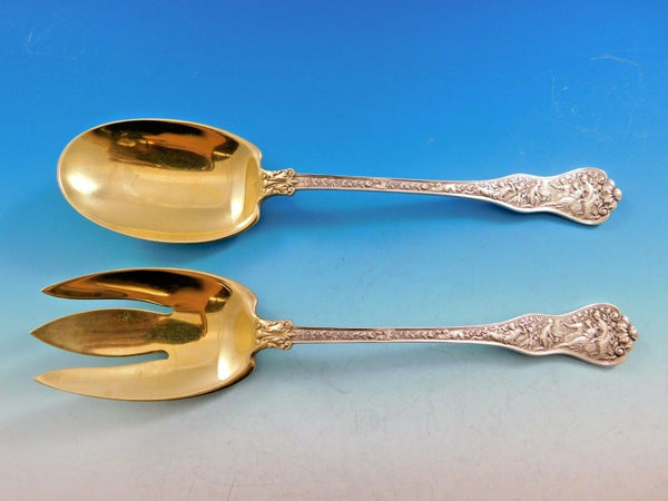 Olympian by Tiffany and Co Sterling Silver Salad Serving Set Gold Washed 10"