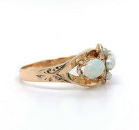 10k Yellow Gold Victorian Opal and Seed Pearl Ring (#J5517)