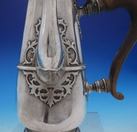 Estate English Silver Tea Pot with Wood Handle and Figural Spout (#4236)