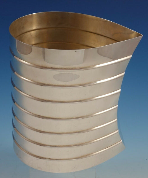 Pampaloni Italian Sterling Silver Wine Cooler Ribbed with Leaf Design (#3056)