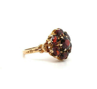 10k Yellow Gold Antique Genuine Natural Garnet Rosette Ring (#J5418)