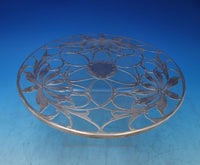 Glass Trivet Plate with Sterling Silver Overlay 9 7/8" in Diameter (#6815-2)