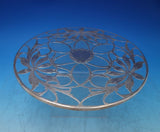 Glass Trivet Plate with Sterling Silver Overlay 9 7/8" in Diameter (#6815-2)