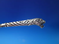 English Victorian Sterling Silver Glove Button Hook w/ Garnet Eyes (#6321)