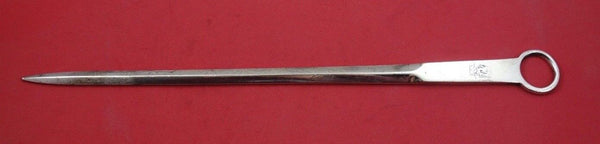 English Georgian Sterling Silver Skewer engraved griffin and crown 1827 12"
