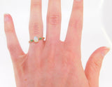 14k Gold .42ct Opal Ring with Synthetic Emeralds (#J4055)
