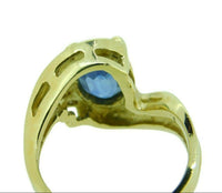 14k Yellow Gold 1.92ct Genuine Natural Sapphire and Diamond Ring (#J547)