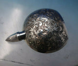 Sterling Silver Perfume Flask Bright-Cut 1 3/4" x 1 1/2" .4 ozt. c.1940 (#5913)