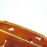 14k Gold Chinese Export Carved Genuine Natural Carnelian Pin (#J5060)