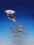 Sterling Silver Candle Holder Cobra Design w/ Red Eyes 8 1/2" x 5 1/4" (#6906)