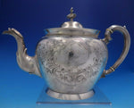 Bigelow Bros and Kennard Coin Silver Tea Pot Hand Engraved Scrollwork (#4015)